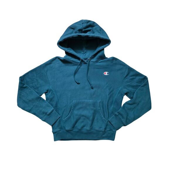 Champion Reverse Weave Hoodie Men S Turquoise Blue Y2K - Picture 1 of 8